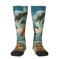 thumbnail image 1 of Xecao Red Blue Dragon Battle Epic Pattern Adult Stockings with Color-Block Design and 3D Print, Breathable Comfortable Hosiery for Daily Wear and Sports, 1 of 6