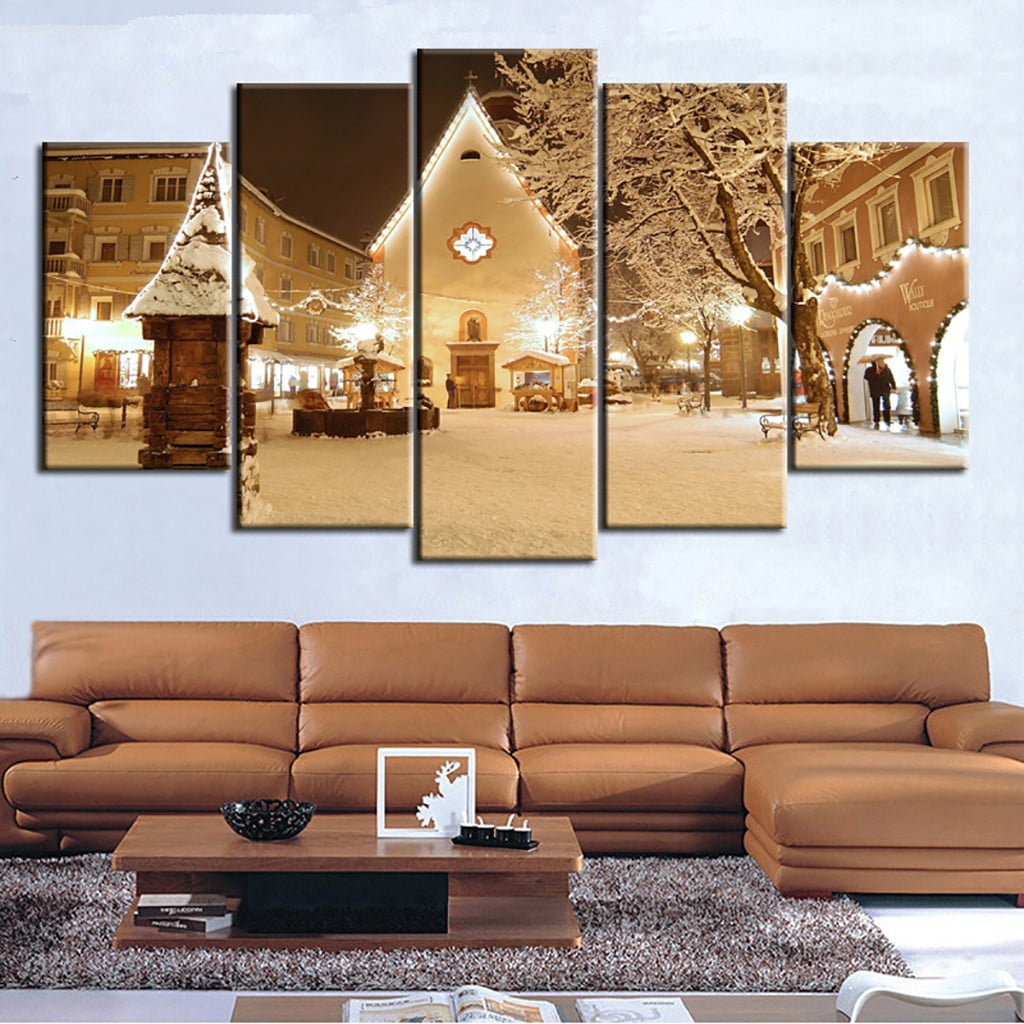 Christmas Santa Claus 5PCS HD Canvas Print Home Decor Picture Wall Art Painting