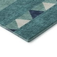 thumbnail image 6 of HomeRoots 676444 8 x 10 ft. Teal Navy Blue & Ivory Southwestern Washable Machine Made Rectangle Area Rug with UV Protection, 6 of 7