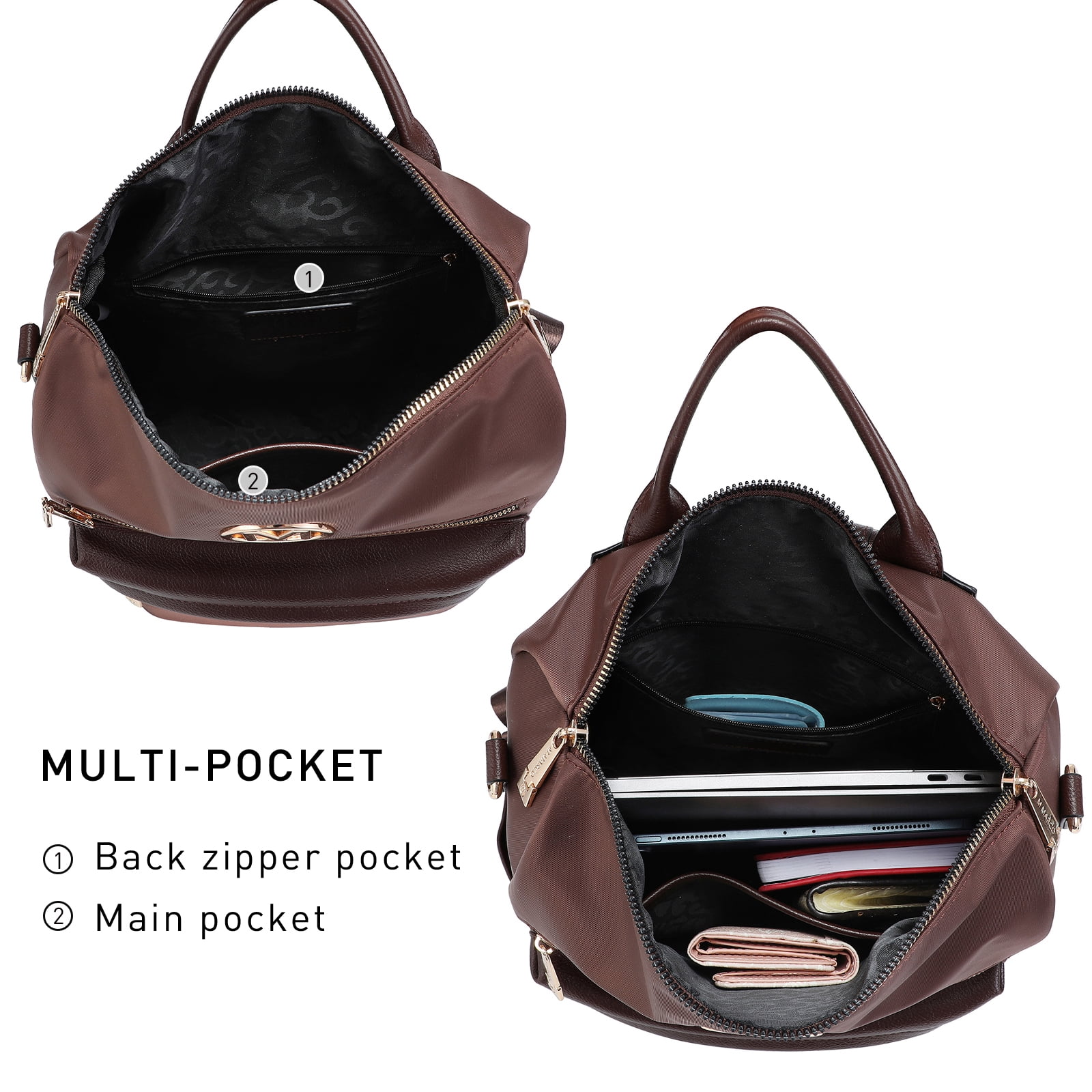 MKP Women Nylon Water Resistant Backpack Purse Convertible  display picture 1