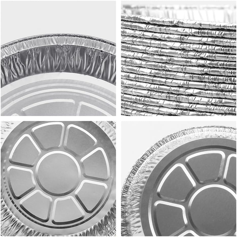 Non-Stick Round Disposable Air Fryer Aluminum Foil Liners 50PCS, Oil-Proof Aluminum Foil Tin Box Also for Steamer Basket Instant Pot Oven & Grill (6 Inch)