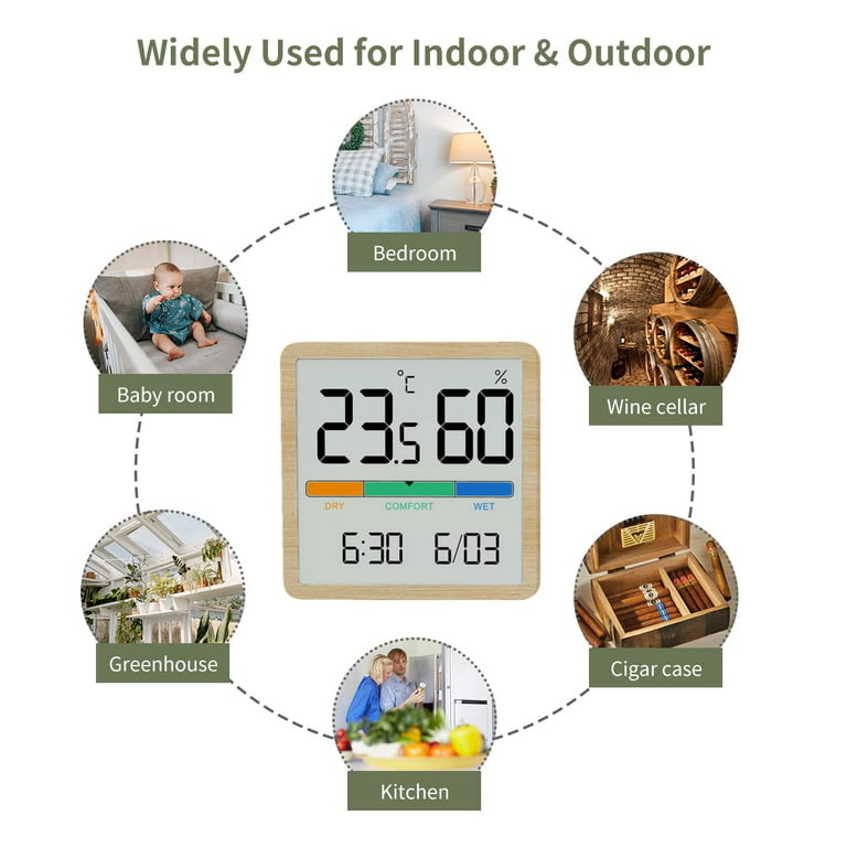 Outdoor Hygrometer Circular Humidistats For Home Indoor Wireless