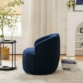 thumbnail image 5 of Onbeam Accent Chairs for Living Room and Bedroom - Swivel Barrel Chair and Reading Armchair with Teddy Fabric and Metal Base - Blue, 5 of 10