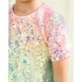 thumbnail image 4 of 2Bunnies Girls' Ombre Sequin Short Sleeve Dress, 4 of 8