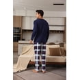 thumbnail image 3 of ZEFORTEX Men's Pajamas Set Long Sleeve Top with Plaid Pants Soft Sleepwear Loungewear, 3 of 5