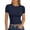 Navy, variant on CIENVNSTG Womens Fitted T Shirts Summer Short Sleeve Crew Neck Slim Fit Buttery Soft Crop Tops Y2k Styling Casual Basic Tees for Workout Daily Leisure And Outgoing Occasions Green M