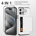 thumbnail image 2 of 4-in-1 iPhone 15 Pro Max Case with Screen Protector & Camera Cover Full Body Hybrid iPhone 15 Pro Max Case Wallet Card Holder Shockproof Protective Case for iPhone 15 Pro Max for Women Men, 2 of 14