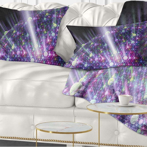 Designart Purple Solar Bubbles Planet - Abstract Throw Pillow - 12x20