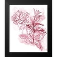 thumbnail image 2 of OnRei 12x14 Black Modern Framed Museum Art Print Titled - Water Inked Florals Blush, 2 of 5