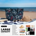 thumbnail image 5 of Xecao Navy Blue Geometric for versatile beach bag for women includes zipper pockets and waterproof material, ideal for vacations and adventures., 5 of 7
