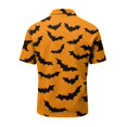 thumbnail image 4 of JULMCOMO Halloween Polo Shirts for Men Pumpkin Bat Castle Print Quick Dry Short Sleeve Casual Loose Golf Shirts Holiday Party Graphic Tees Purple 2XL, 4 of 6