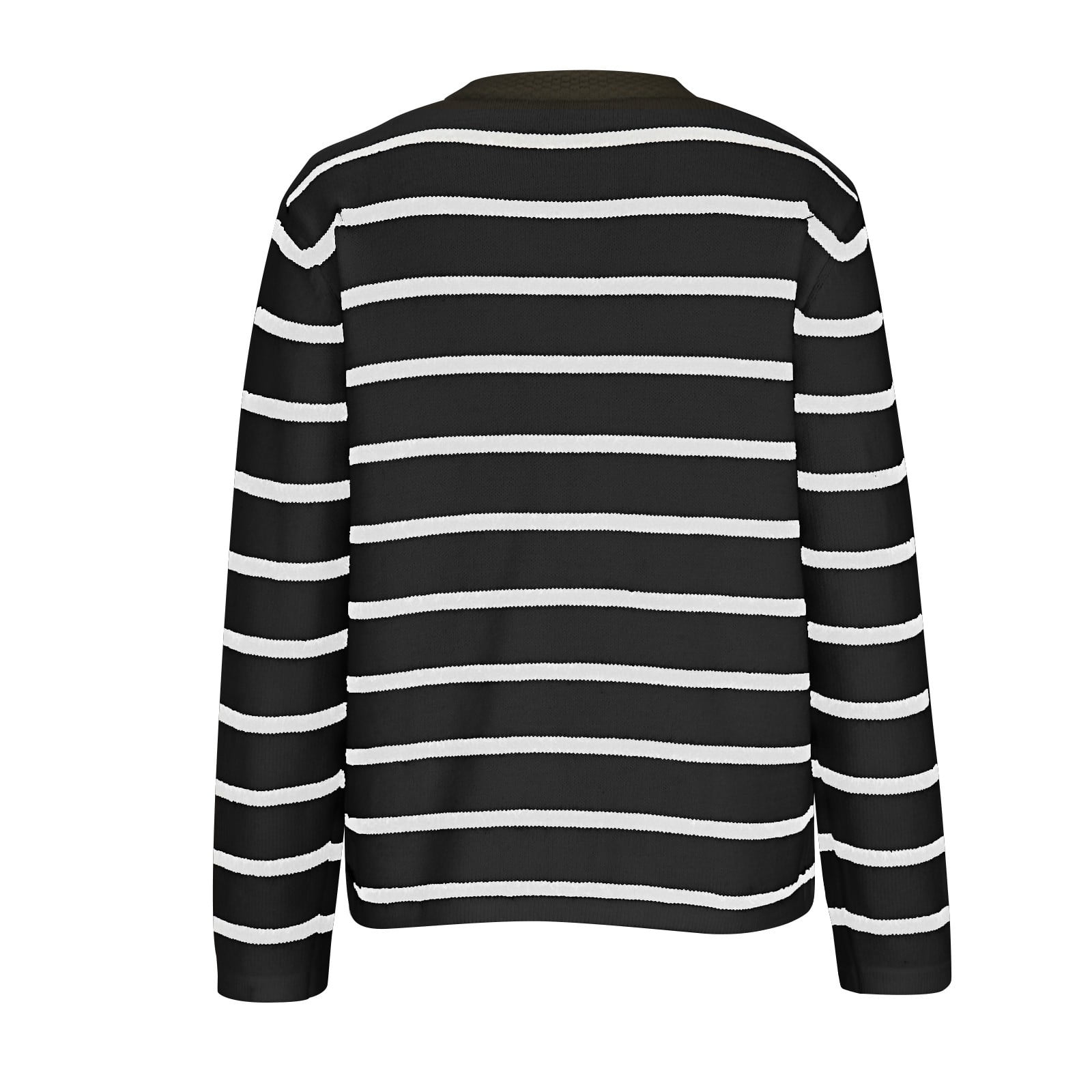 Ofreoo Women's Winter Casual Striped Knitted Cardigan Long Sleeve Button Jacket Top Cardigan Sweaters for Women Great Gifts for Less
