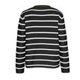 thumbnail image 5 of Lovskoo Cardigan Sweaters for Women Winter Casual Striped Knitted Cardigan Long Sleeve Button Jacket Top Black, 5 of 6