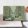 thumbnail image 2 of Jazz Music Cutting Board, Illustration of a Guitarist in an Old Street of New York Buildings Music Cityscape, Decorative Tempered Glass Cutting and Serving Board, Small Size, Beige, by Ambesonne, 2 of 5