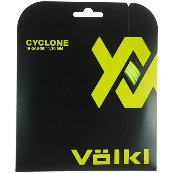 VOLKL Cyclone | Tennis Racquet String | Spin & Control | Ten-sided co-polymer (Neon Yellow, 16g Set)