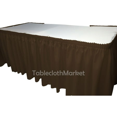 

17 Ft. POLYESTER PLEATED TABLE SET SKIRT skirting Trade show 24 colors Catering (Color: Brown)