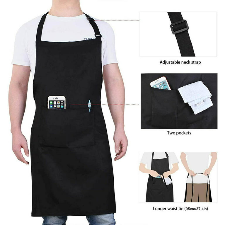 Shpwfbe Kitchen Gadgets Aprons for Women with Pockets White Apron Inches 35 Apron Kitchen (65x75cm) 28 Cotton by Inches Kitchen, Size: One Size
