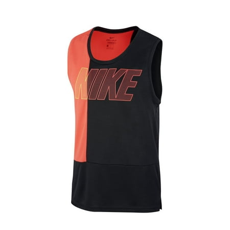 Nike Men's Dri-Fit Superset Graphic Logo Tank (Crimson/Black, X-Large)