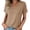 Khaki, variant on Women's Heathered V-Neck Short Sleeve T-Shirt, Solid Color, Ultra-Soft Fabric for Everyday & Casual Wear Khaki L