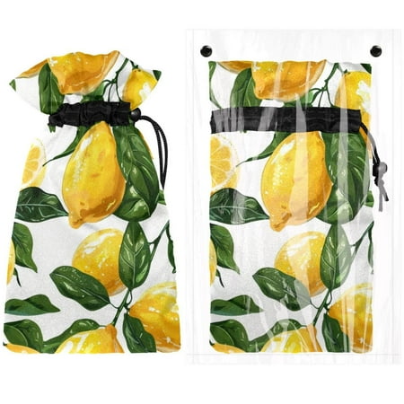 

Josid Lemon Fruit Print Reusable Outdoor Faucet Insulation Covers Waterproof and Freeze-Resistant Spigot Protector Bags 2 Pack 11 x 6.9