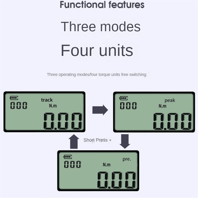 Torque Wrench Digital Display 1/4In 3/8In 1/2In Torque Wrench Digital Display Torque Adapter Car Bicycle Repair Tool