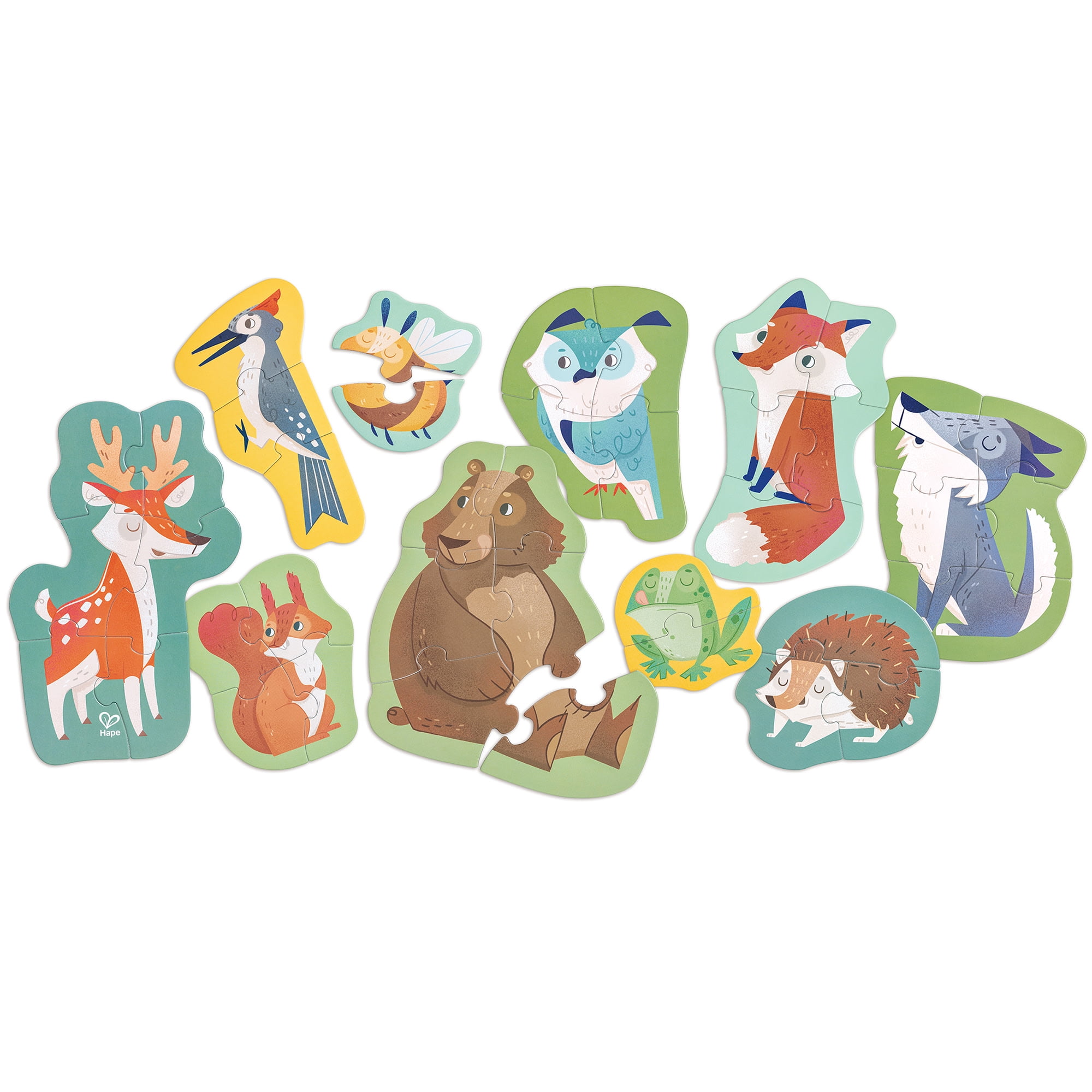 Hape: Woodland Friends Puzzle - 10 Mini Animal Shaped