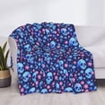 thumbnail image 3 of Uemuo Blue Skull Flower Printed Throw Blanket for Couch, Fluffy Fuzzy Blankets for Bed, Sofa, Cozy Flannel Faux Fur Blanket-50"x40", 3 of 6