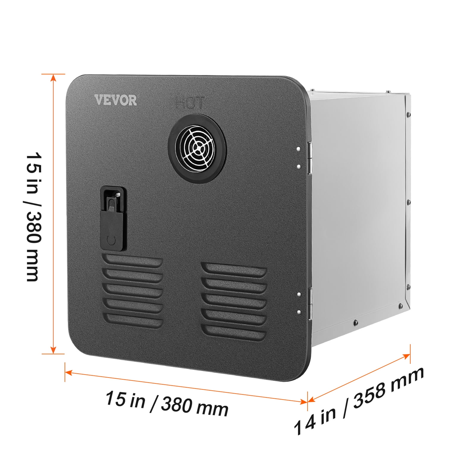 VEVOR RV Tankless Water Heater, Instant Shower with 15 x 15 inches Black Door and Remote Controller, 55000BTU Optimized Comfort Performance Hot Water, Ideal for RVers Family Everyday Use