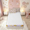 thumbnail image 4 of meiyoeat Adorable Duck Zipper Full Size Comforter Sets with Fitted Sheet and 2 Pillowcases for Kids Girls, Watercolor Floral Zipper Bedding Set for Bedroom, Purple, ReversibleG, 4 of 6