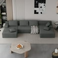 thumbnail image 5 of LAUSAINT HOME 132" U-Shaped Modular Sectional Sofa,  Boneless Cloud Couches with Deep Seat & Cushions, Gray, 5 of 8