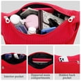 thumbnail image 4 of URSOFINE Quilted Puffer Hobo Bag for Women Men - Adjustable Strap Crescent Crossbody Shoulder Bag, Lightweight 2-Zipper Dumpling Casual Handbag with Multiple Pockets (Red), 4 of 7