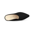 thumbnail image 4 of BLISSFUL STEP Women's Slides Block High Heels Slip on Pointed Toe Slide Mules Black 5.5, 4 of 8