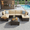 Beige-7, variant on Aiho Outdoor Patio Furniture Set with All Weather Wicker, 6 Pieces Outdoor Sectional Sofa with Soft Cushions and Coffee Table, For Garden, Backyard, Poolside, Patio, Porch and Balcony - Gray