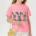 thumbnail image 4 of CYRBOKO Kids Easter T-shirts, Short Sleeve Cotton Casual Holiday Girls Summer Tops Pink Size 11-12 T, 4 of 8