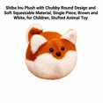 thumbnail image 2 of Shiba Inu Plush with Chubby Round Design and Soft Squeezable Material, Single Piece, Brown and White, for Children, Stuffed Animal Toy, 2 of 3