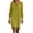Yellow, variant on Herrnalise Women’s Dresses Summer 2024 Fashion Cotton And Linen V-neck Loose Three Quarter Sleeve Solid Knee-High Dress S-2XL