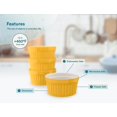 thumbnail image 2 of Kook 8 oz Porcelain Ramekins, Oven Safe, For Baking Pot Pies, Crème Brule, Lava Cake, Soup, Set of 6, Mustard, 2 of 4