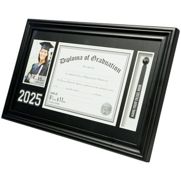 Graduation 2025 8.5" x 11" Black Diploma Tabletop Frame with Picture and Tassel Holder, by Way To Celebrate