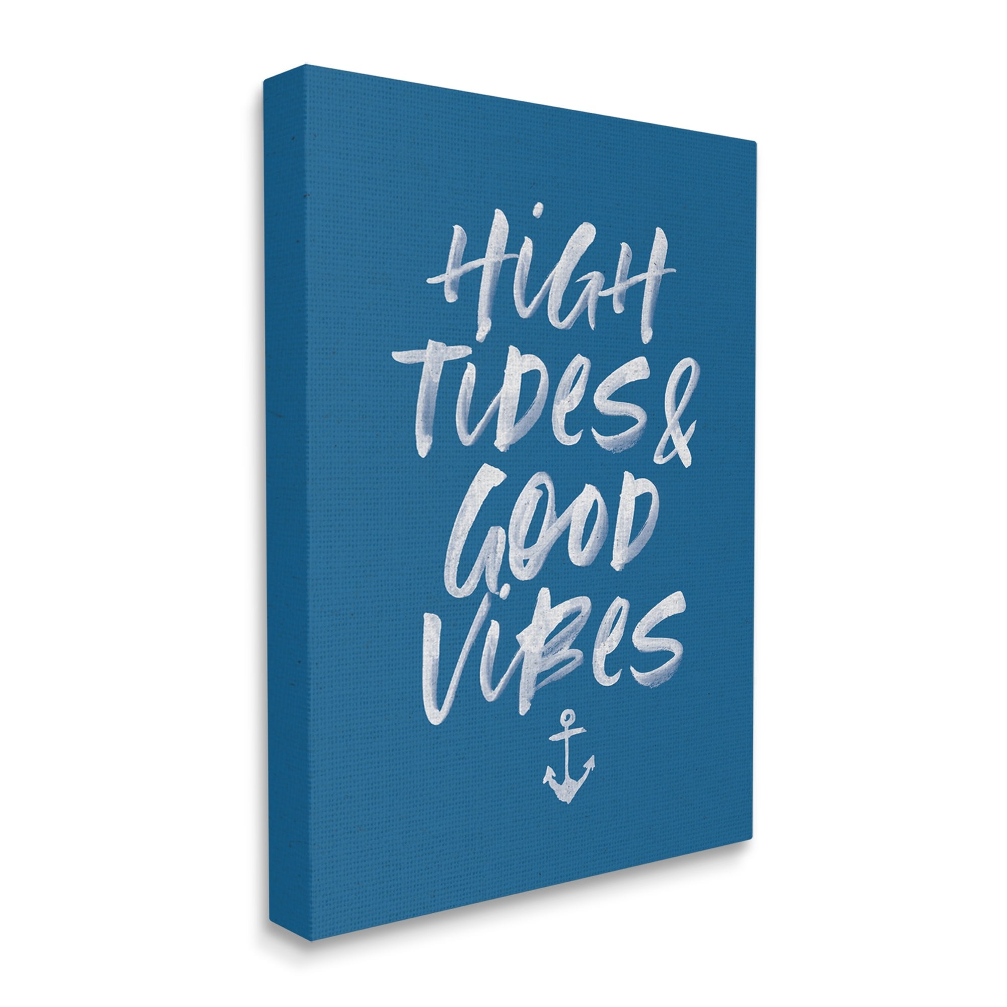 Stupell Industries High Tides Good Vibes Nautical Phrase Sea Anchor, 36 x 48,Design by Wild Apple Portfolio
