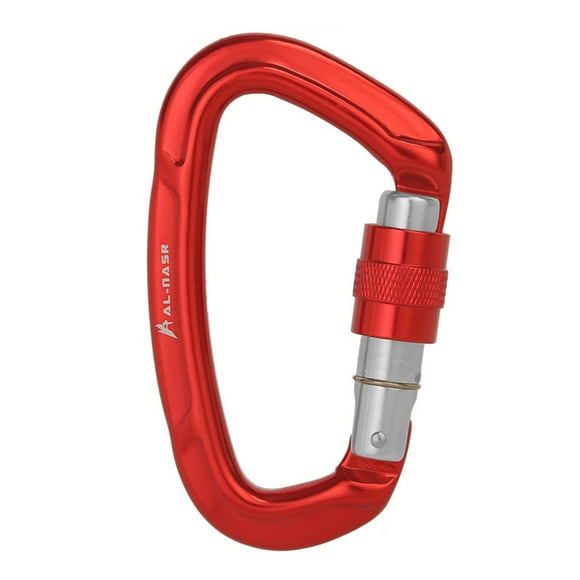 AL-NASR Red D-Shaped Carabiner with High Load Capacity for Outdoor Adventures, Aluminum Alloy, Multiple Color Options