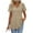 Khaki, variant on JIUKE Womens Tops Eyelet Short Sleeve T Shirts Casual V Neck Tunic Tops Dressy Casual Babydoll Blouses Size XL