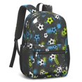 thumbnail image 2 of Football and Splat Grey Pattern 17" Waterproof Oxford School Backpacks for Teens, S-Shape Padded Straps, for School, Travel, Hiking, Camping, 2 of 5