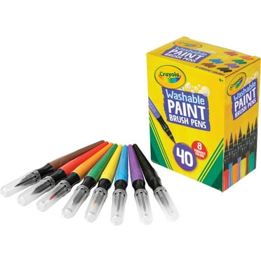 Crayola® No-Drip Paint Brush Pens, Assorted Colors, Pack of 40