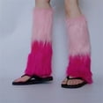 thumbnail image 2 of Vinsonshop Fuzzy Leg Warmers Brown Y2k Accessories Cute Boot Socks Cute Leg Warmers 80s Leg Warmers Fluffy Leg Warmers Y2k Fluffy Boot Covers Hot Pink One Size, 2 of 6