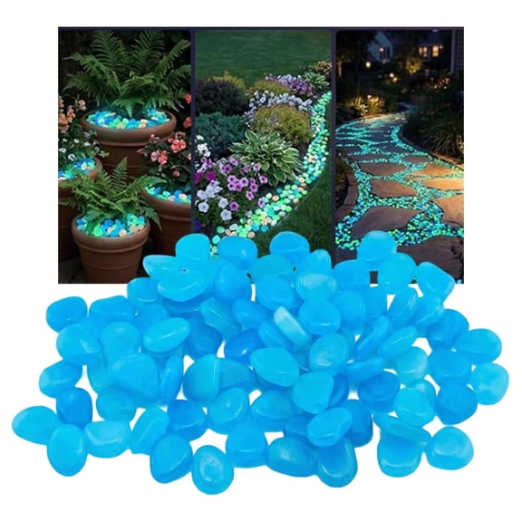 Colorful Glow in The Dark Garden Pebbles, Luminous Glow Rocks for Outdoor Landscaping,Beautiful Luminous Stepping Stones Glow Rocks for Walkway Yard Fish Tank Aquarium Decor