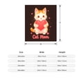 thumbnail image 3 of Durable Soft & Warm Flannel Blanket - Cozy Cat Mom Design with Cute Cartoon Cat & Hearts Perfect for Sofa Travel Bed Chair, 3 of 5