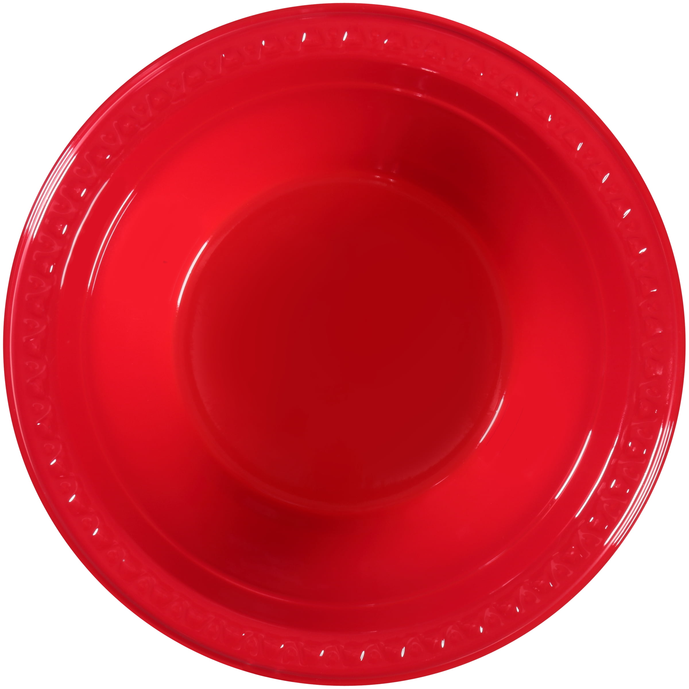 Great Value Everyday Disposable Plastic Compartment Plate, Red, 10.25, 25  count 