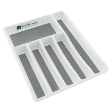 Lavish Home Silverware Drawer Organizer with 6 Sections and Nonslip Tray