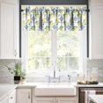 thumbnail image 2 of Summer Lemon Valance, Italian Navy Blue Tile Burlap Watercolor Lemon Fruit Window Curtain Valance for Living Room Kitchen Dinning Room Home Decor 54x18inch, 2 of 6