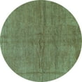 thumbnail image 1 of Ahgly Company Indoor Round Abstract Turquoise Blue Modern Area Rugs, 5' Round, 1 of 4
